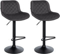 2-delige set Barkrukken - Krukken - In Hoogte Verstelbaar Comfort, Zwart Metalen Frame Kleur zwart