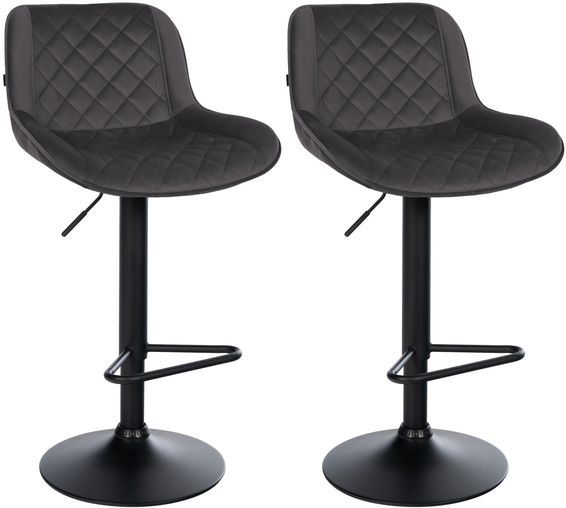 2-delige set Barkrukken - Krukken - In Hoogte Verstelbaar Comfort, Zwart Metalen Frame Kleur zwart