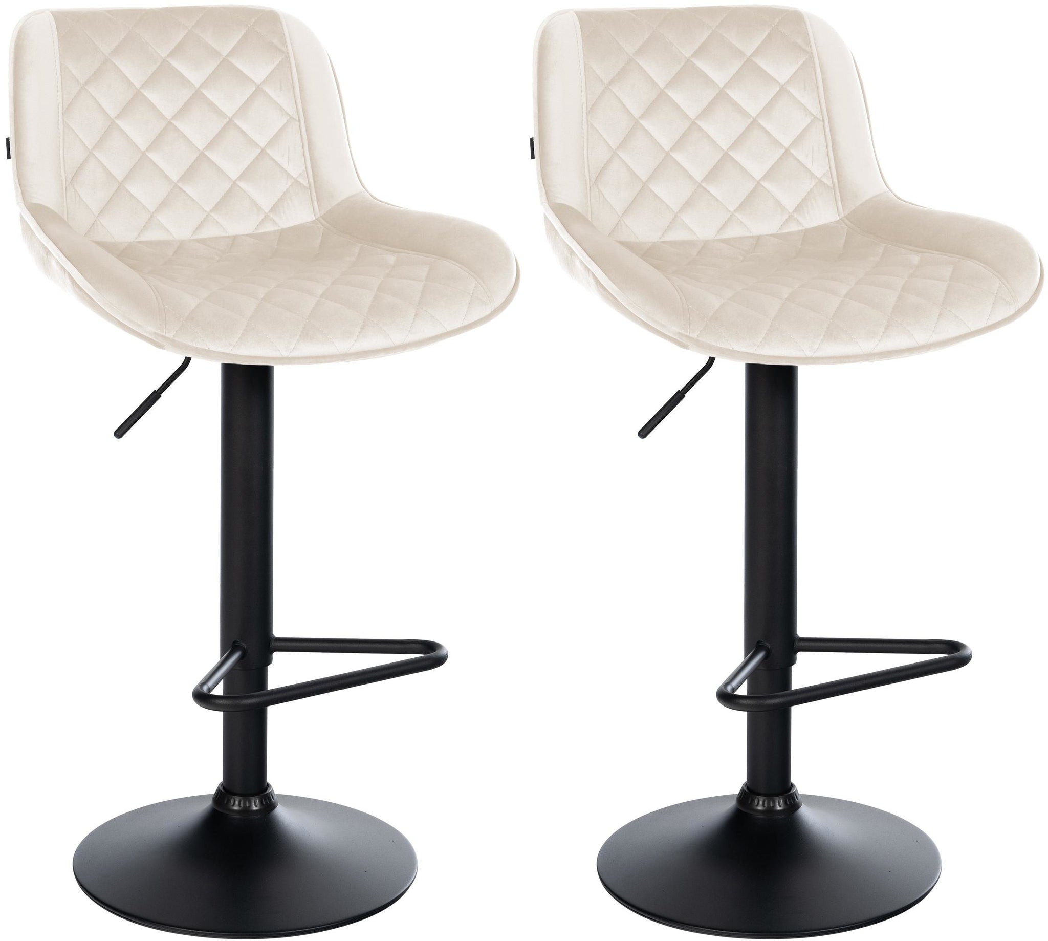 2-delige set Moderne Barkrukken - Hocker - In Hoogte Verstelbaar Comfort Kleur crème
