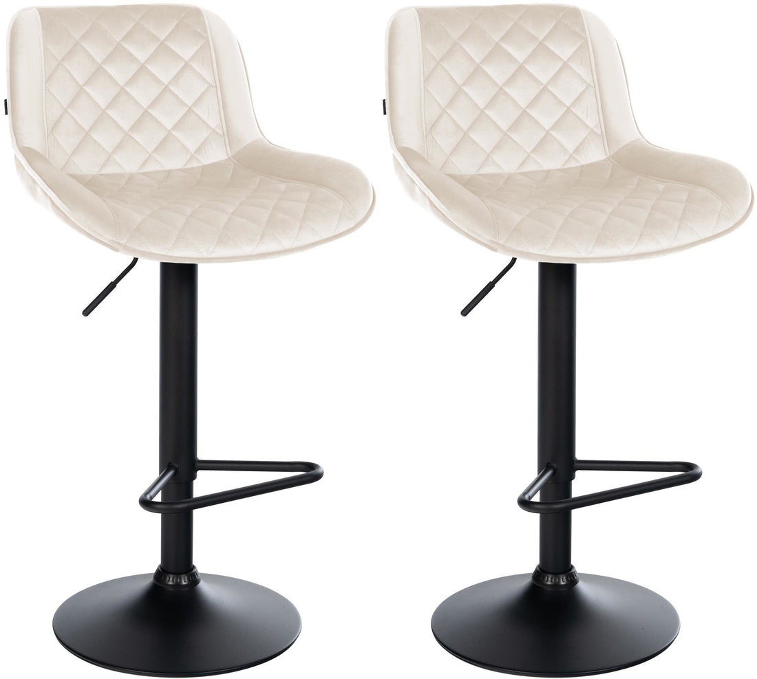 2-delige set Moderne Barkrukken - Hocker - In Hoogte Verstelbaar Comfort Kleur crème