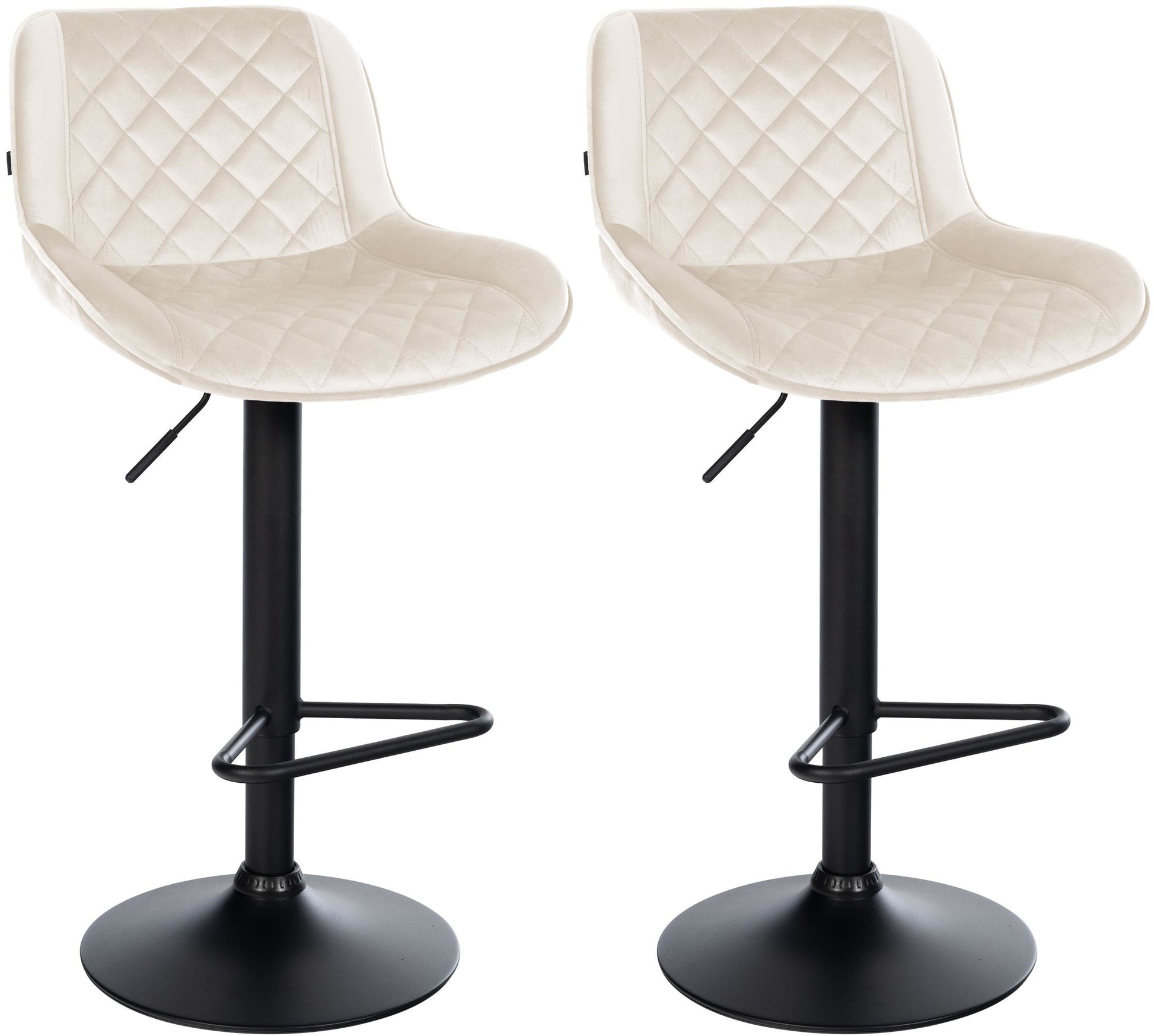 2-delige set Moderne Barkrukken - Hocker - In Hoogte Verstelbaar Comfort Kleur crème