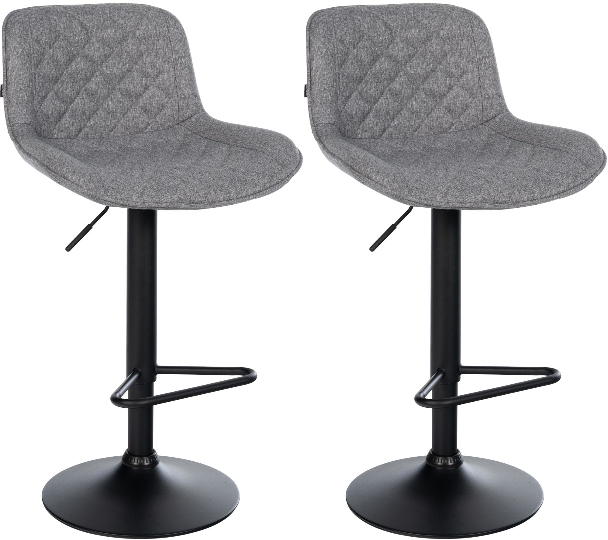 2-delige Set Barkrukken - Hocker - In Hoogte Verstelbaar Comfort Kleur donkergrijs