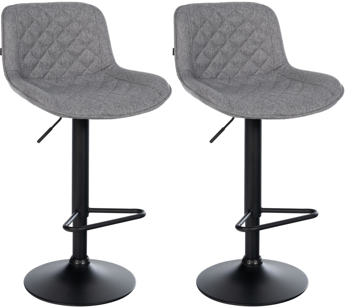 2-delige Set Barkrukken - Hocker - In Hoogte Verstelbaar Comfort Kleur donkergrijs