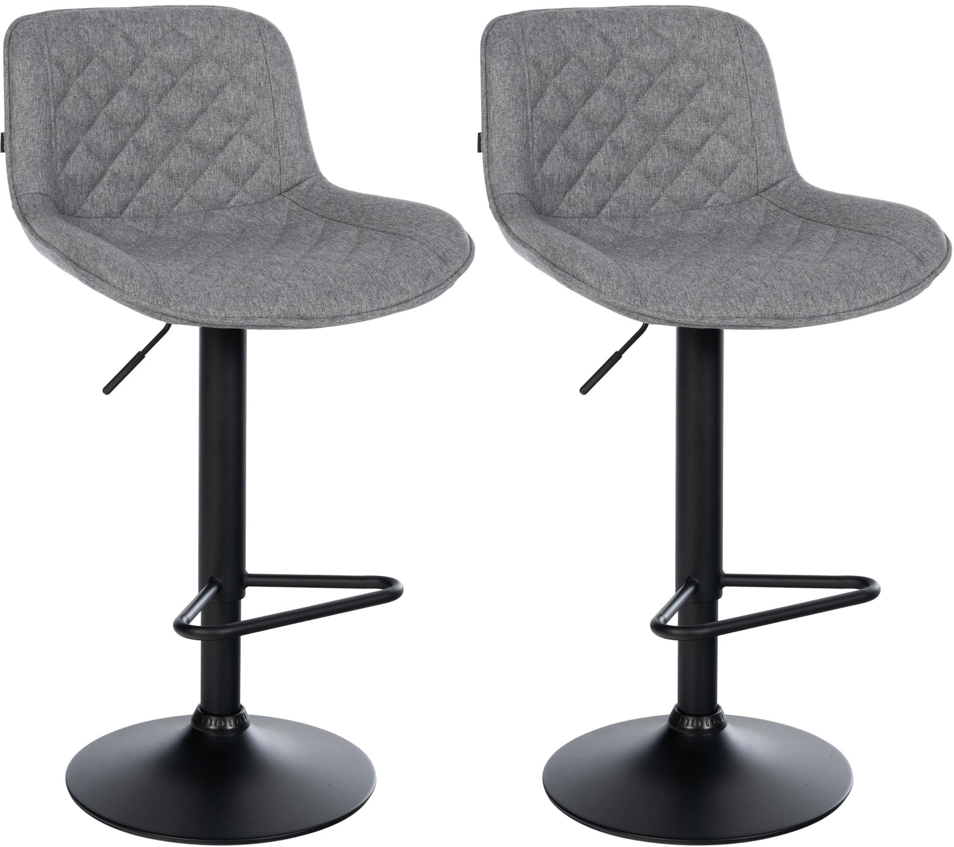 2-delige Set Barkrukken - Hocker - In Hoogte Verstelbaar Comfort Kleur donkergrijs