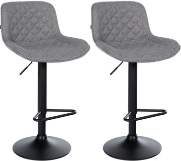 2-delige Set Barkrukken - Hocker - In Hoogte Verstelbaar Comfort Kleur donkergrijs