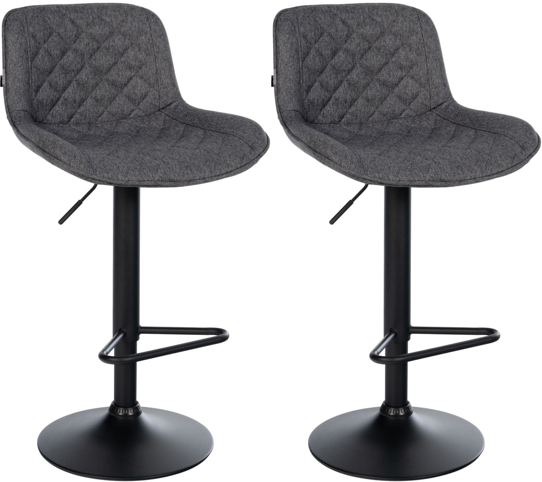 2-delige Set Barkrukken Kasson - Zitkrukken - In Hoogte Verstelbaar, Draaibaar Design Kleur zwart