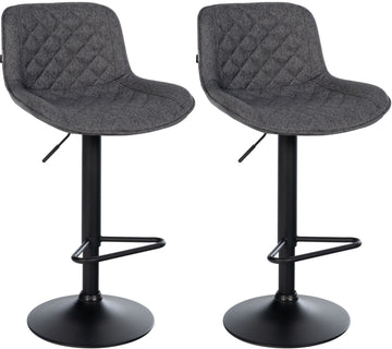 2-delige Set Barkrukken Kasson - Zitkrukken - In Hoogte Verstelbaar, Draaibaar Design Kleur zwart