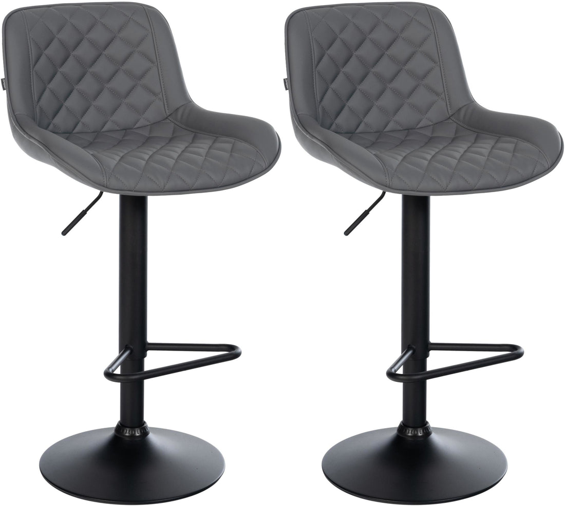 2-delige Set Moderne Barkrukken - Hocker - Hoogteverstelbaar van 57-79 cm Kleur grijs
