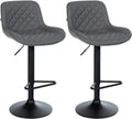 2-delige Set Moderne Barkrukken - Hocker - Hoogteverstelbaar van 57-79 cm Kleur grijs