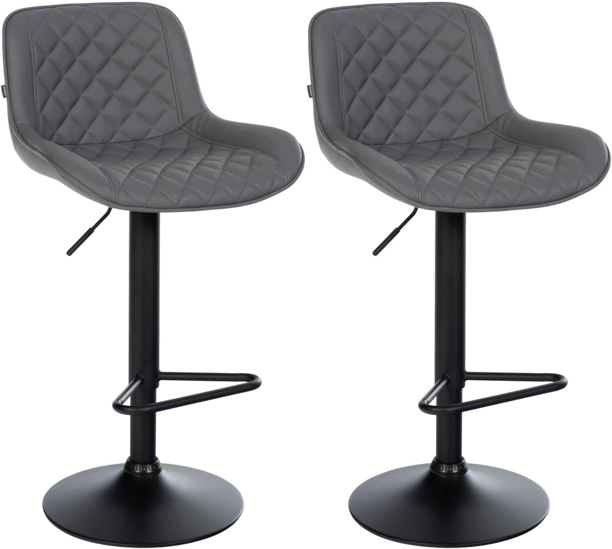 2-delige Set Moderne Barkrukken - Hocker - Hoogteverstelbaar van 57-79 cm Kleur grijs