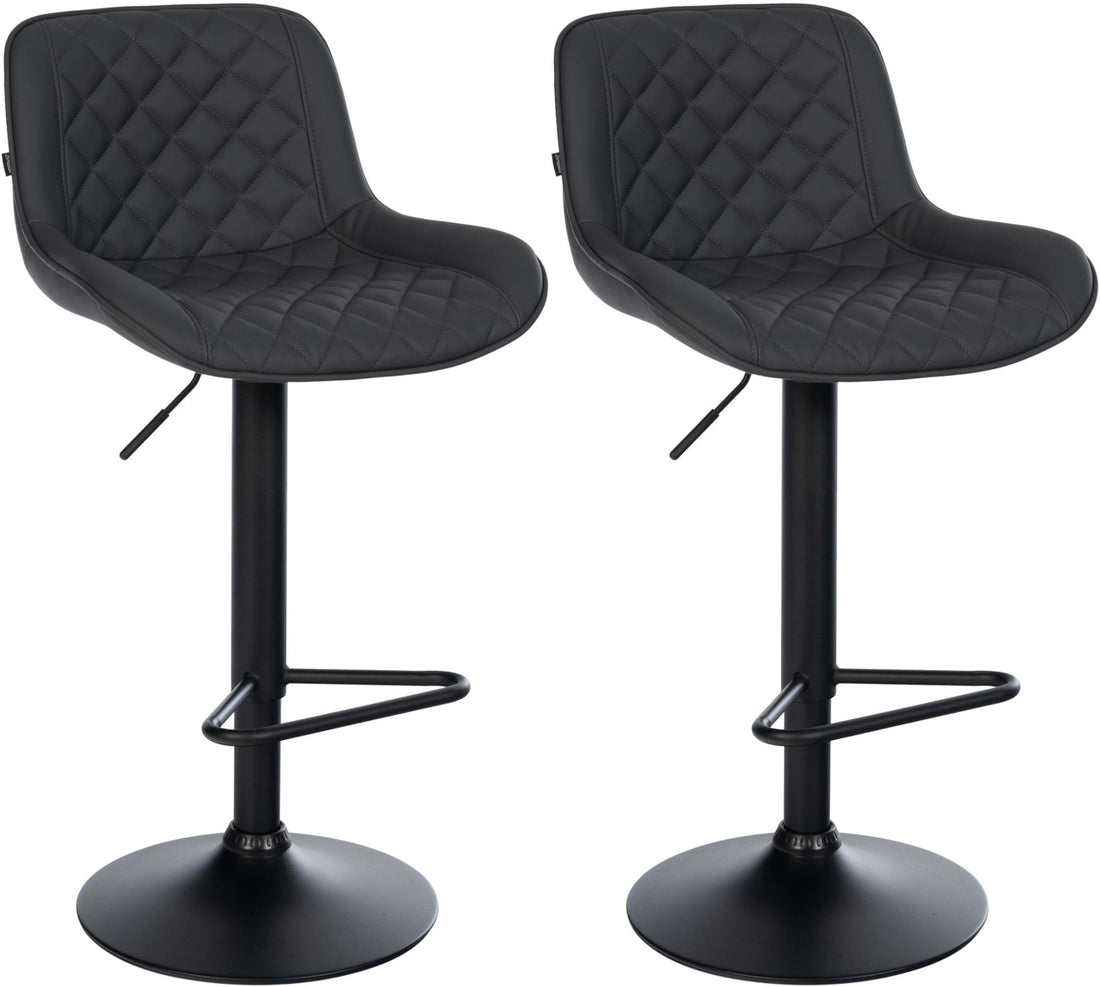 2-delige Set Barkrukken - Hoge Krukken - In Hoogte Verstelbaar & Draaibaar Design Kleur zwart