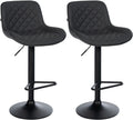2-delige Set Barkrukken - Hoge Krukken - In Hoogte Verstelbaar & Draaibaar Design Kleur zwart