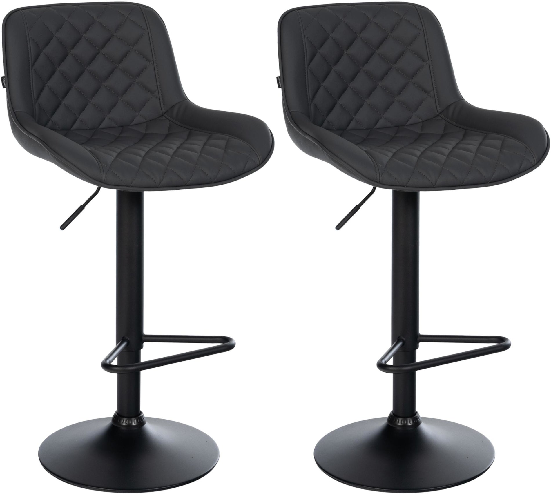 2-delige Set Barkrukken - Hoge Krukken - In Hoogte Verstelbaar & Draaibaar Design Kleur zwart