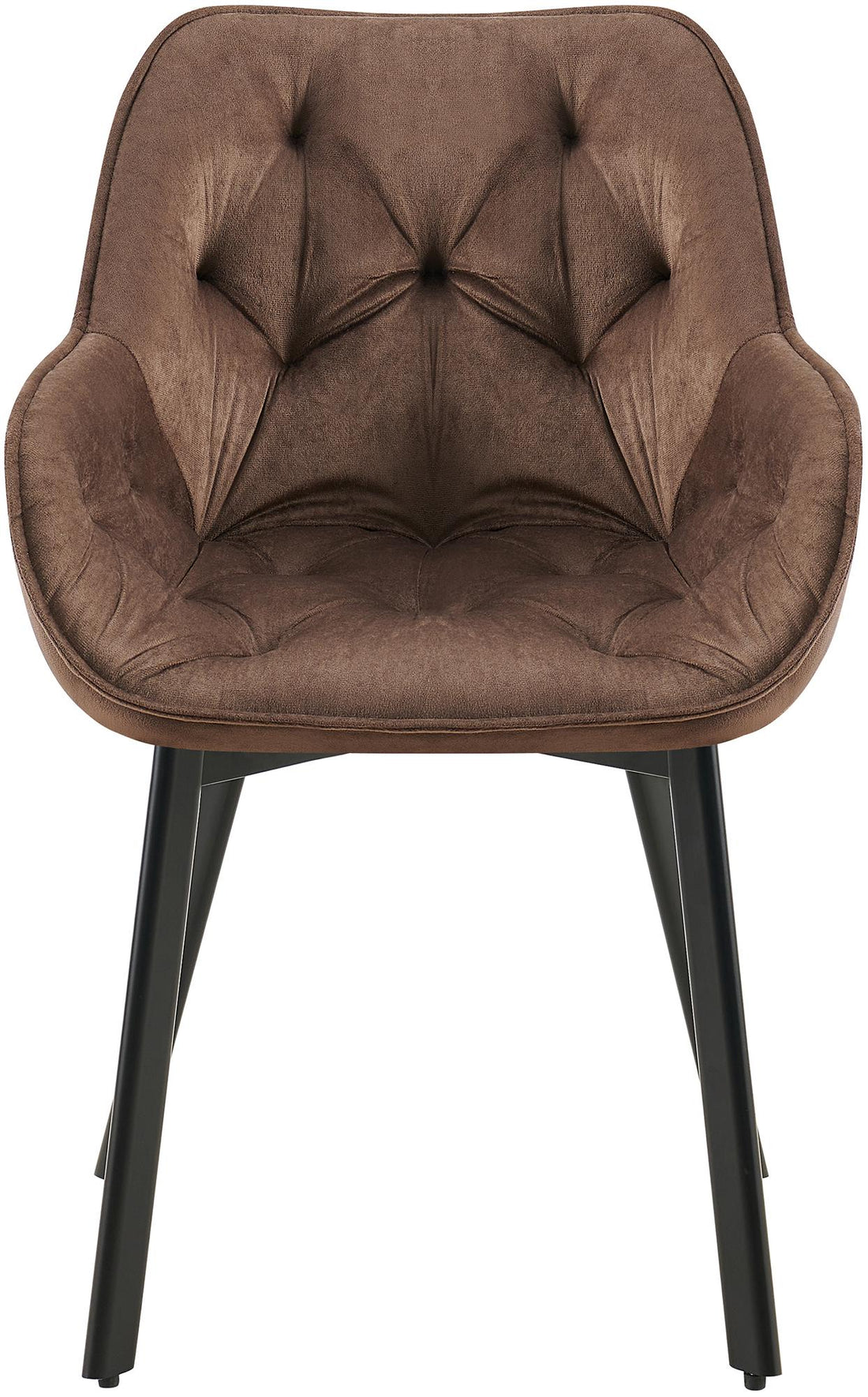 Set van 2 fluwelen eetkamerstoelen - Keukenstoelen - 180° draaibaar - Optimaal zitcomfort - Bruin Kleur bruin