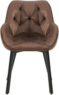 Set van 2 fluwelen eetkamerstoelen - Keukenstoelen - 180° draaibaar - Optimaal zitcomfort - Bruin Kleur bruin