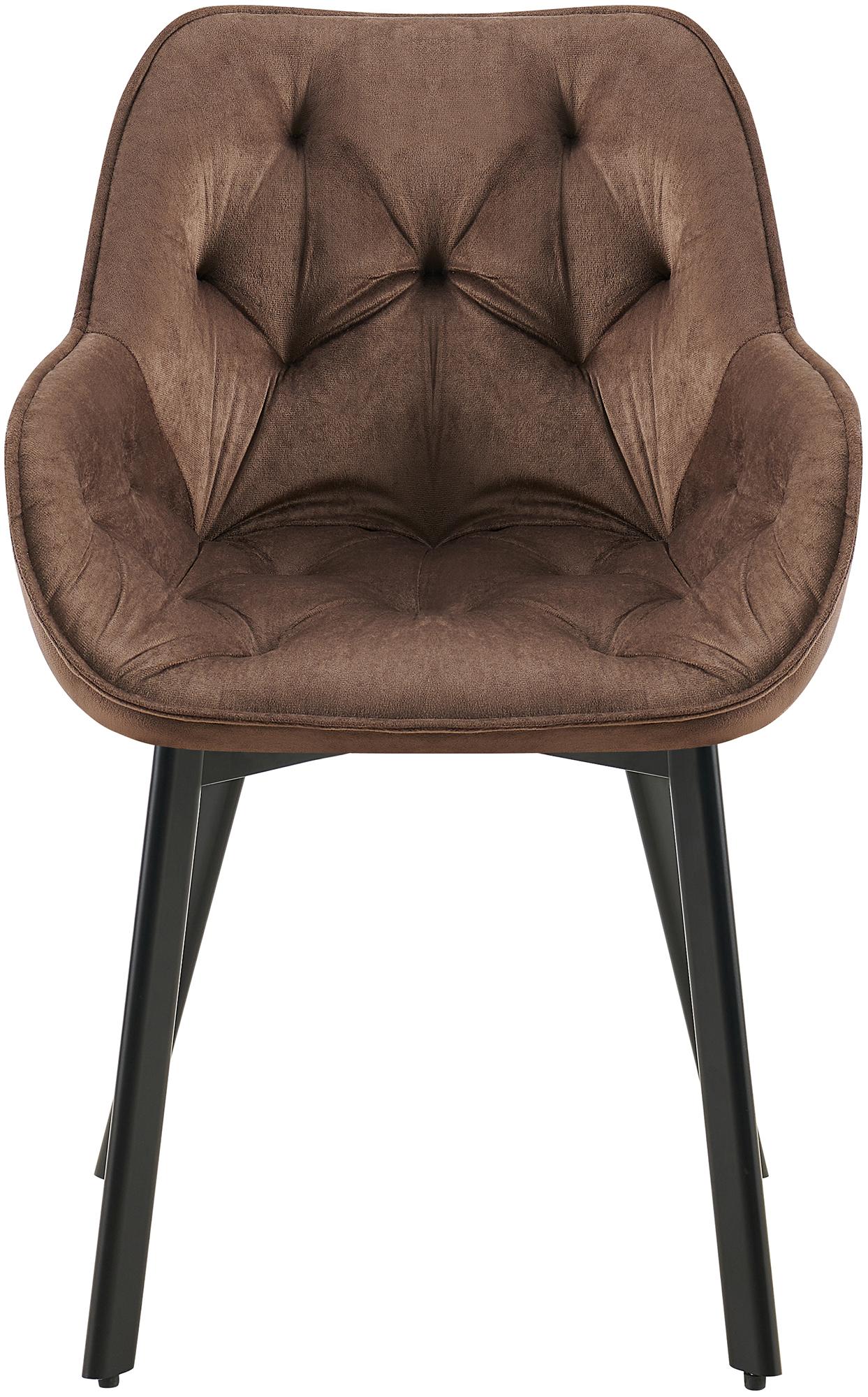 Set van 2 fluwelen eetkamerstoelen - Keukenstoelen - 180° draaibaar - Optimaal zitcomfort - Bruin Kleur bruin