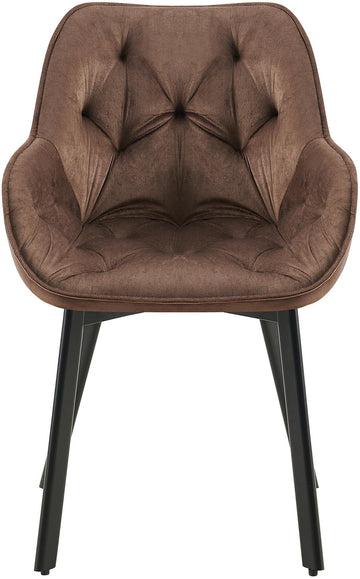 Set van 2 fluwelen eetkamerstoelen - Keukenstoelen - 180° draaibaar - Optimaal zitcomfort - Bruin Kleur bruin