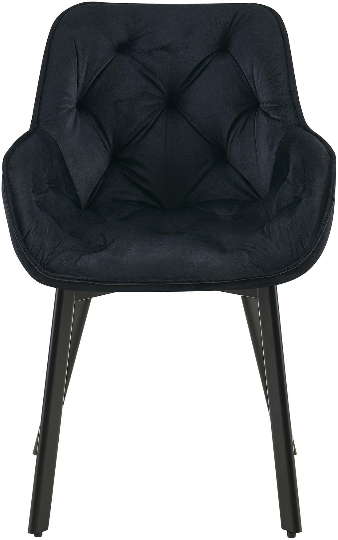 Set van 2 Eetkamerstoelen - Fluwelen Stoelen - 180° Draaibaar & Ergonomisch Comfort - Zwart Kleur zwart