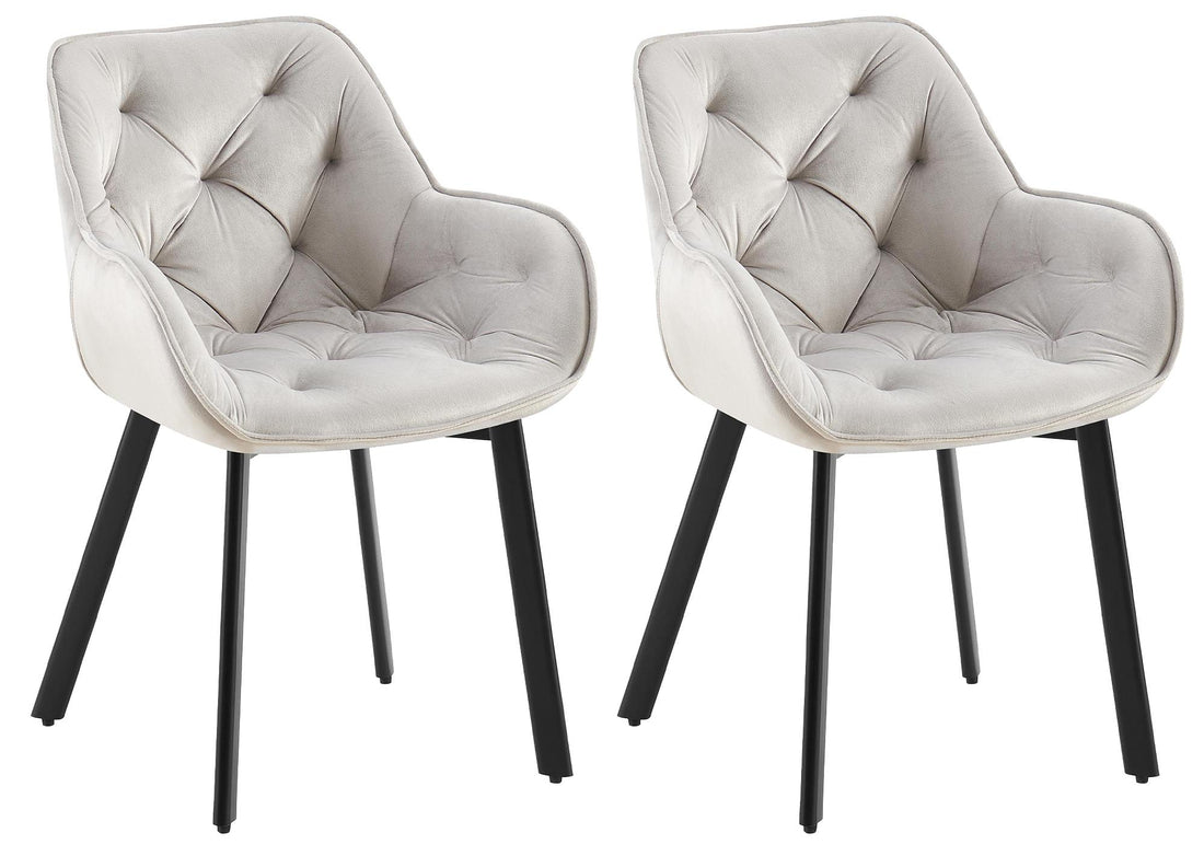 2-delige set Eetkamerstoelen - Fluwelen Stoelen - Draaibaar & Ergonomisch, Comfortabel Grijs Design Kleur grijs