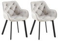 2-delige set Eetkamerstoelen - Fluwelen Stoelen - Draaibaar & Ergonomisch, Comfortabel Grijs Design Kleur grijs