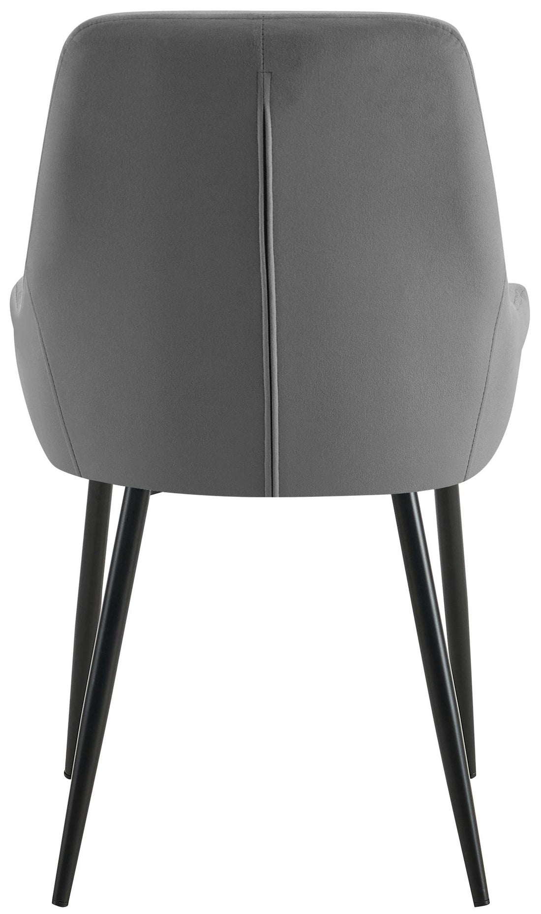 Set van 2 Eetkamerstoelen - Fluwelen Stoelen - Comfortabel & Stevig - Donkergrijs, Matzwart Metaal Kleur donkergrijs