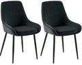 2-delige set Eetkamerstoelen - Fluwelen Stoelen - Luxe comfort, eenvoudig te monteren, modern design Kleur zwart