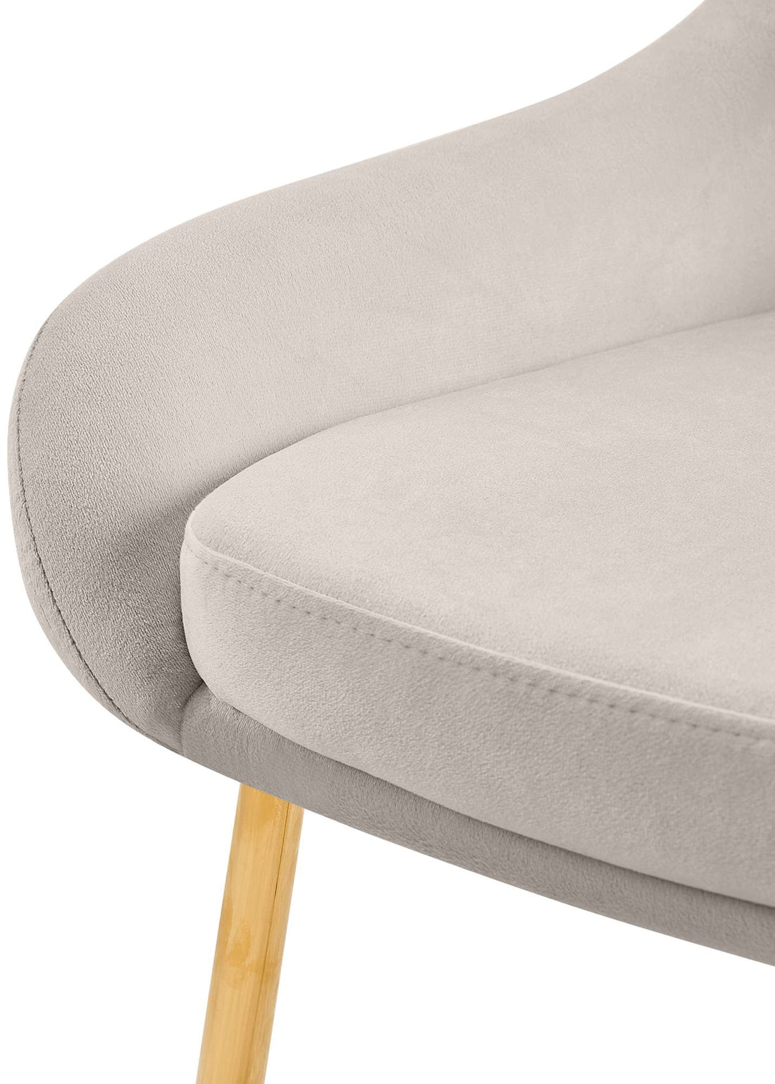 Set van 2 moderne eetkamerstoelen - Fluwelen stoelen - Gouden poten, extra comfortabel, duurzaam Kleur grijs