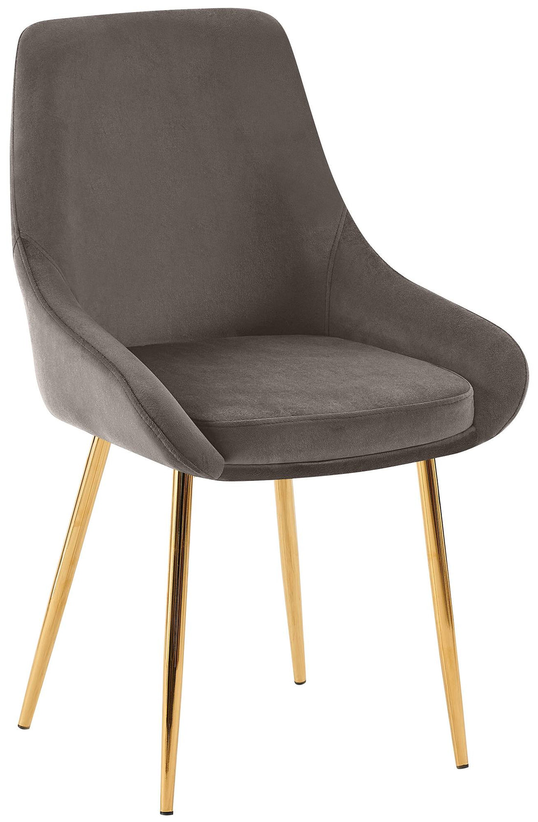 Set van 2 eetkamerstoelen - Fluwelen stoelen - Luxe zitcomfort - Antraciet & Goudkleurig metaal Kleur antraciet