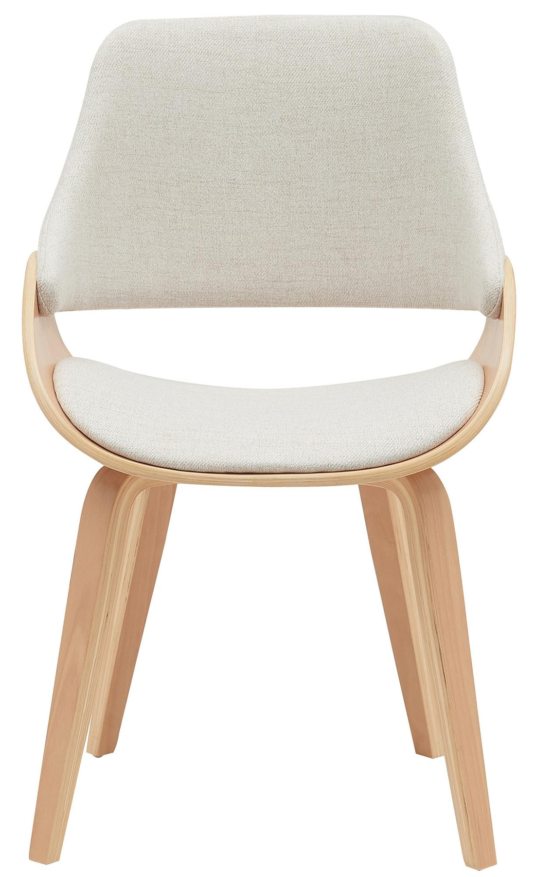 Set van 2 Eetkamerstoelen - Keukenstoelen - Comfortabele zitting, stijlvol design, walnoot-hout Kleur natuur/crème
