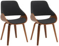 Set van 2 Eetkamerstoelen - Keukenstoelen - Walnoot/Zwart - Comfortabel & Elegant Design Kleur noten/zwart