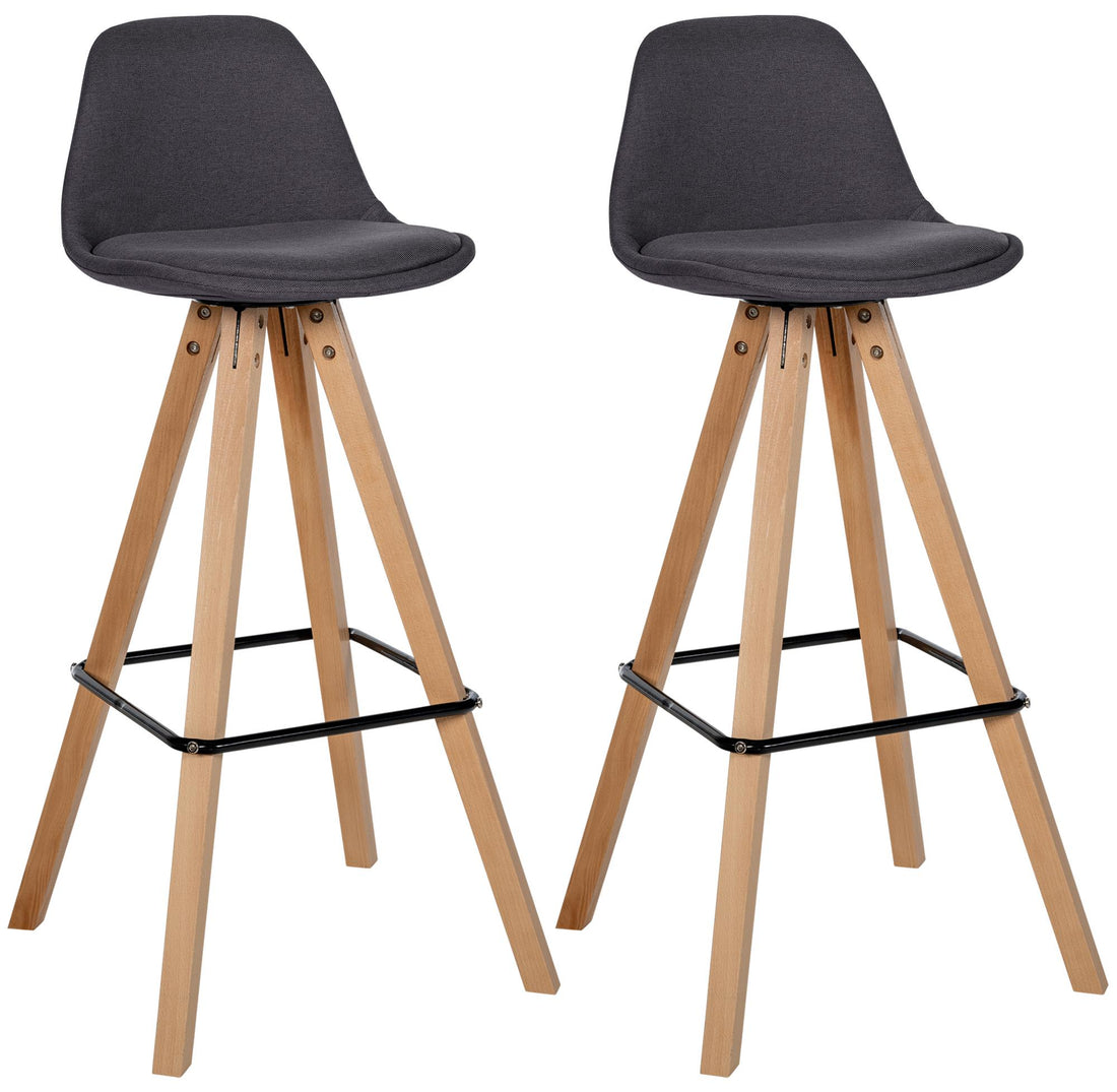 2-delige Set Barkrukken - Krukken - Modern Design, Stijlvolle Uitstraling Kleur donkergrijs