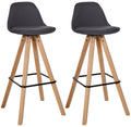 2-delige Set Barkrukken - Krukken - Modern Design, Stijlvolle Uitstraling Kleur donkergrijs