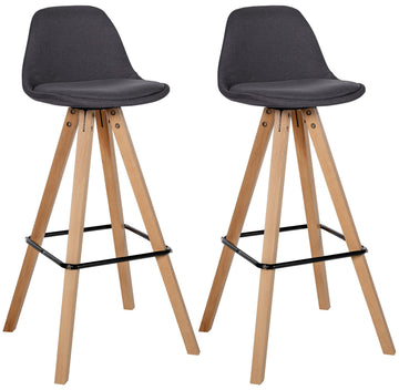 2-delige Set Barkrukken - Krukken - Modern Design, Stijlvolle Uitstraling Kleur donkergrijs
