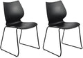 Set van 2 Eetkamerstoelen - Vergaderstoelen - Stapelbaar & onderhoudsvriendelijk - Zwart Kleur zwart