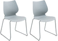 2-delige set Eetkamerstoelen - Vergaderstoelen - Stapelbaar & Ruimtebesparend, Licht & Stevig Kleur grijs