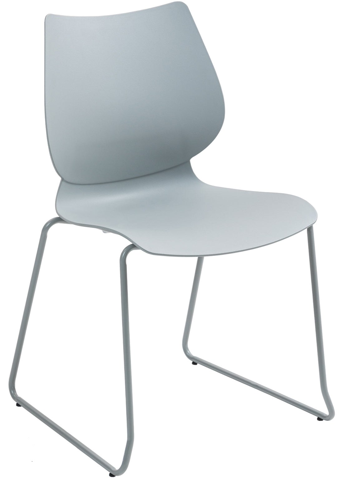 2-delige set Eetkamerstoelen - Vergaderstoelen - Stapelbaar & Ruimtebesparend, Licht & Stevig Kleur grijs