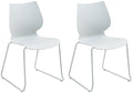 2-delige set witte eetkamerstoelen – Design Stoelen – Stapelbaar, ruimtebesparend en Kleur wit