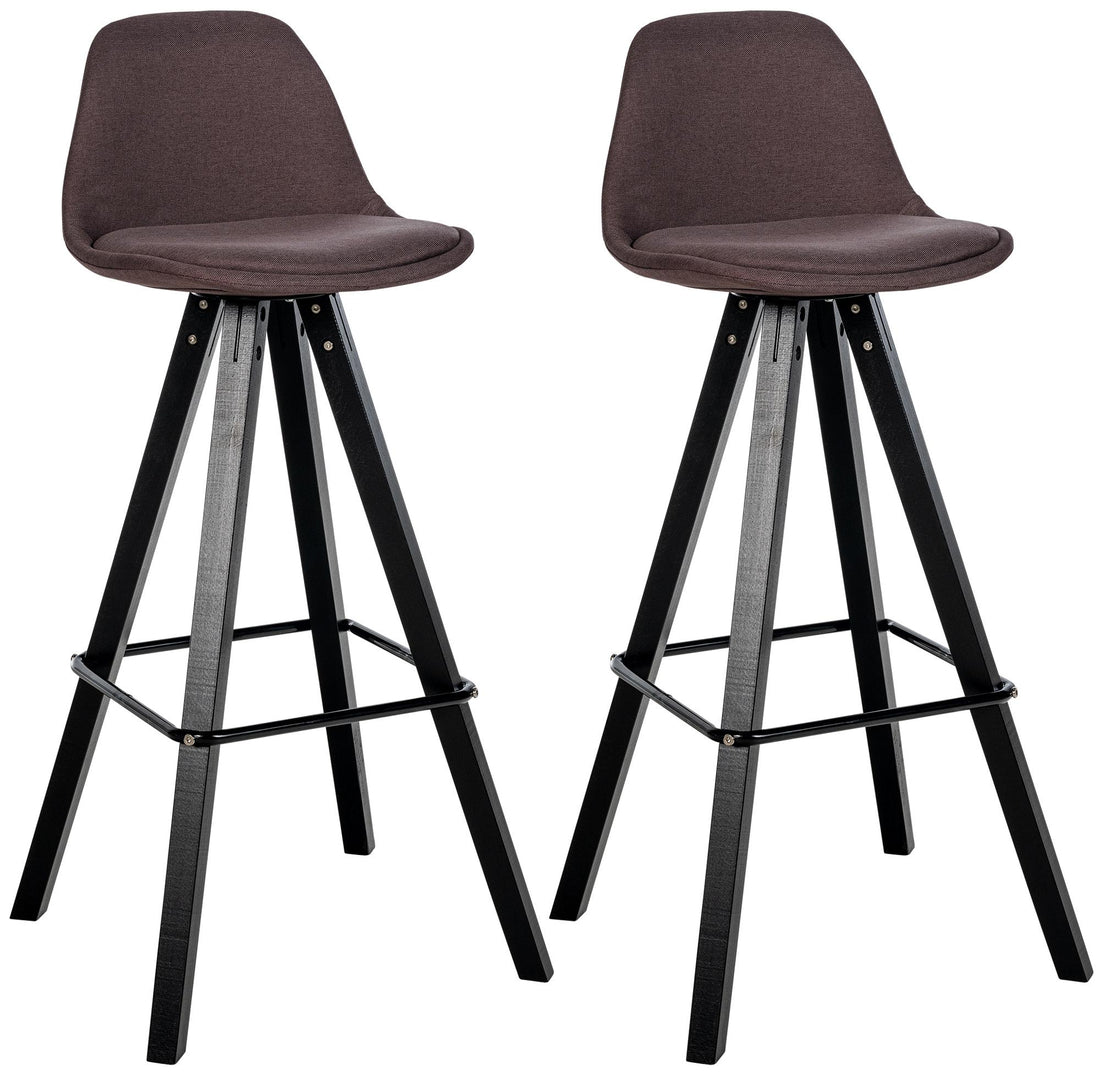 2-delige set Barkrukken - Barstoelen - Modern Comfort, Hoogwaardige Stof Kleur bruin