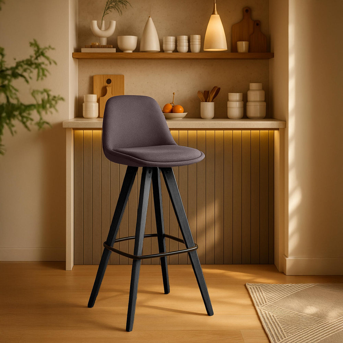 2-delige set Barkrukken - Barstoelen - Modern Comfort, Hoogwaardige Stof Kleur bruin