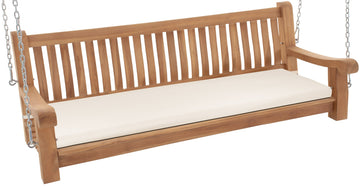 Schommelbank Teakhout, Tuinschommel, Hoog Zitcomfort Kleur crème