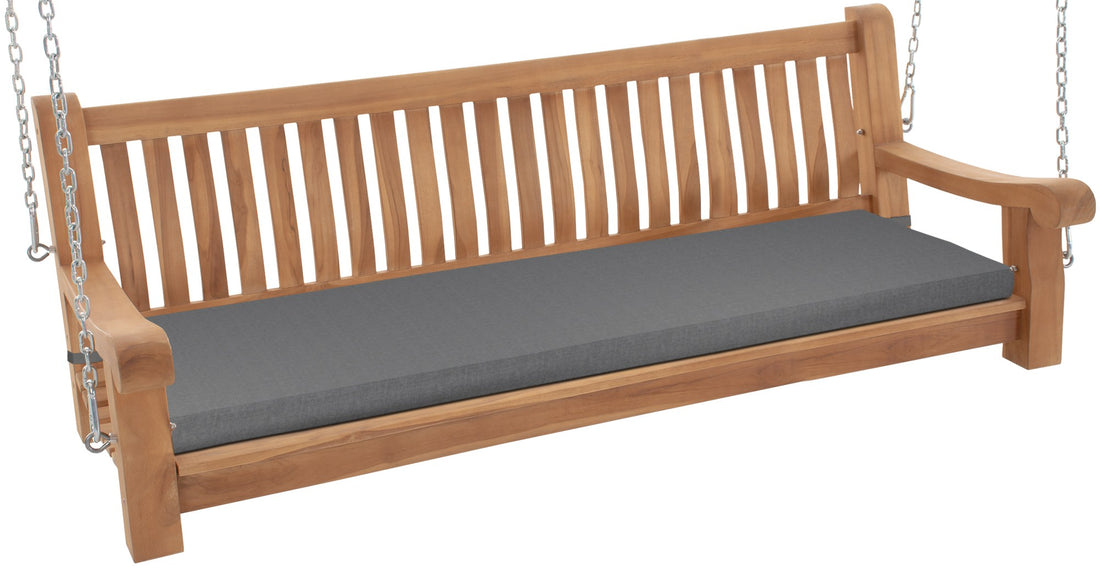 Teakhouten Schommelbank - Tuinschommel - Met Weerbestendig Kussen, Uitstekend Zitcomfort Kleur donkergrijs