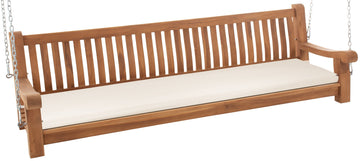 Schommelbank met Zitkussen - Tuinschommel - Hoog Zitcomfort - Weerbestendig Teakhout Kleur crème