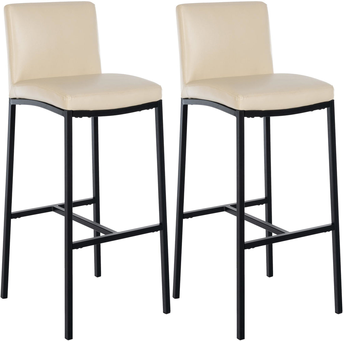 Set van 2 barkrukken - Kunstleren Barstoelen - Comfortabel & Modern Design - Crème, 76cm Zithoogte Kleur crème