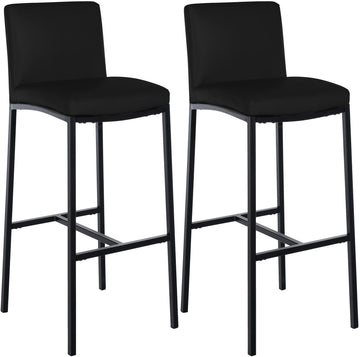 2-delige set Barkrukken - Barstoelen - Comfortabel kunstleer & voetensteun - Modern design, zwart