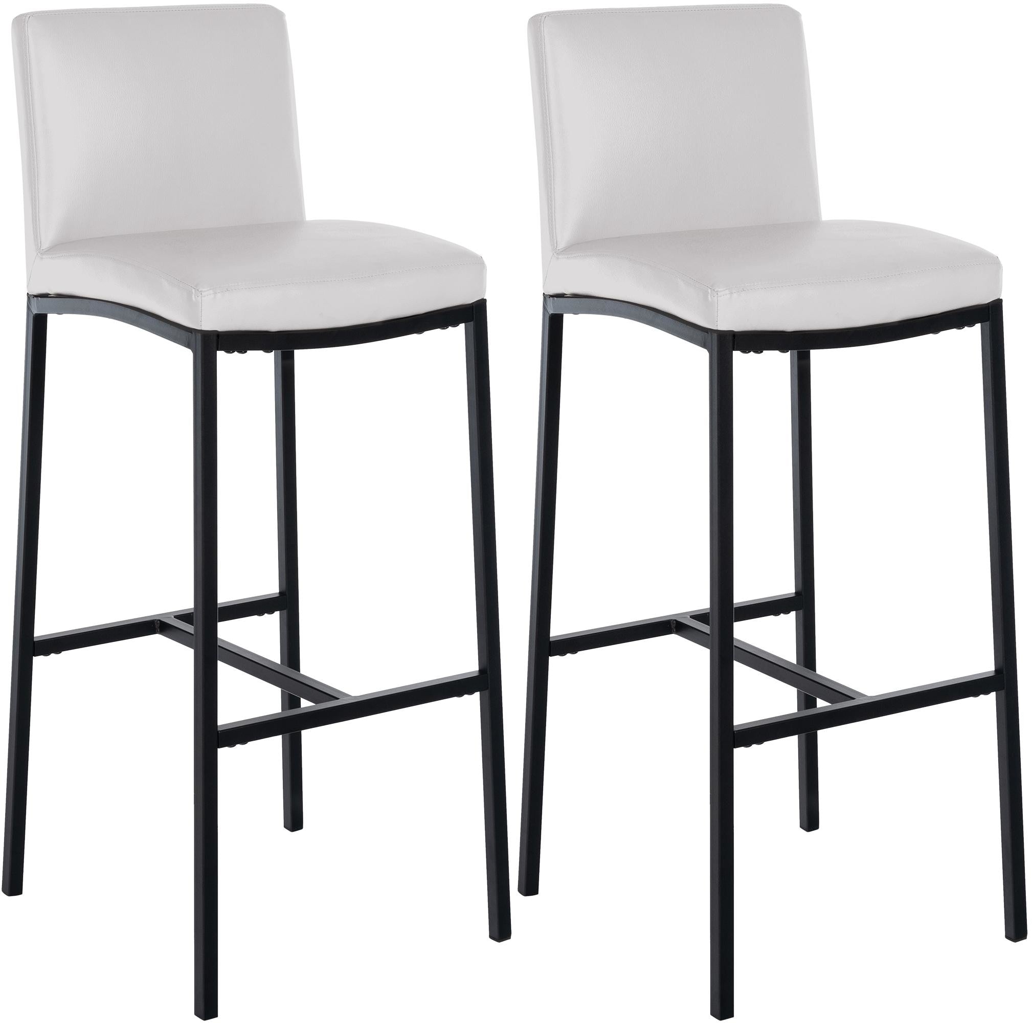 Set van 2 Witte Barkrukken - Kunstleer, Moderne Barstoelen, Comfortabele Zitting, Eenvoudige Montage Kleur wit