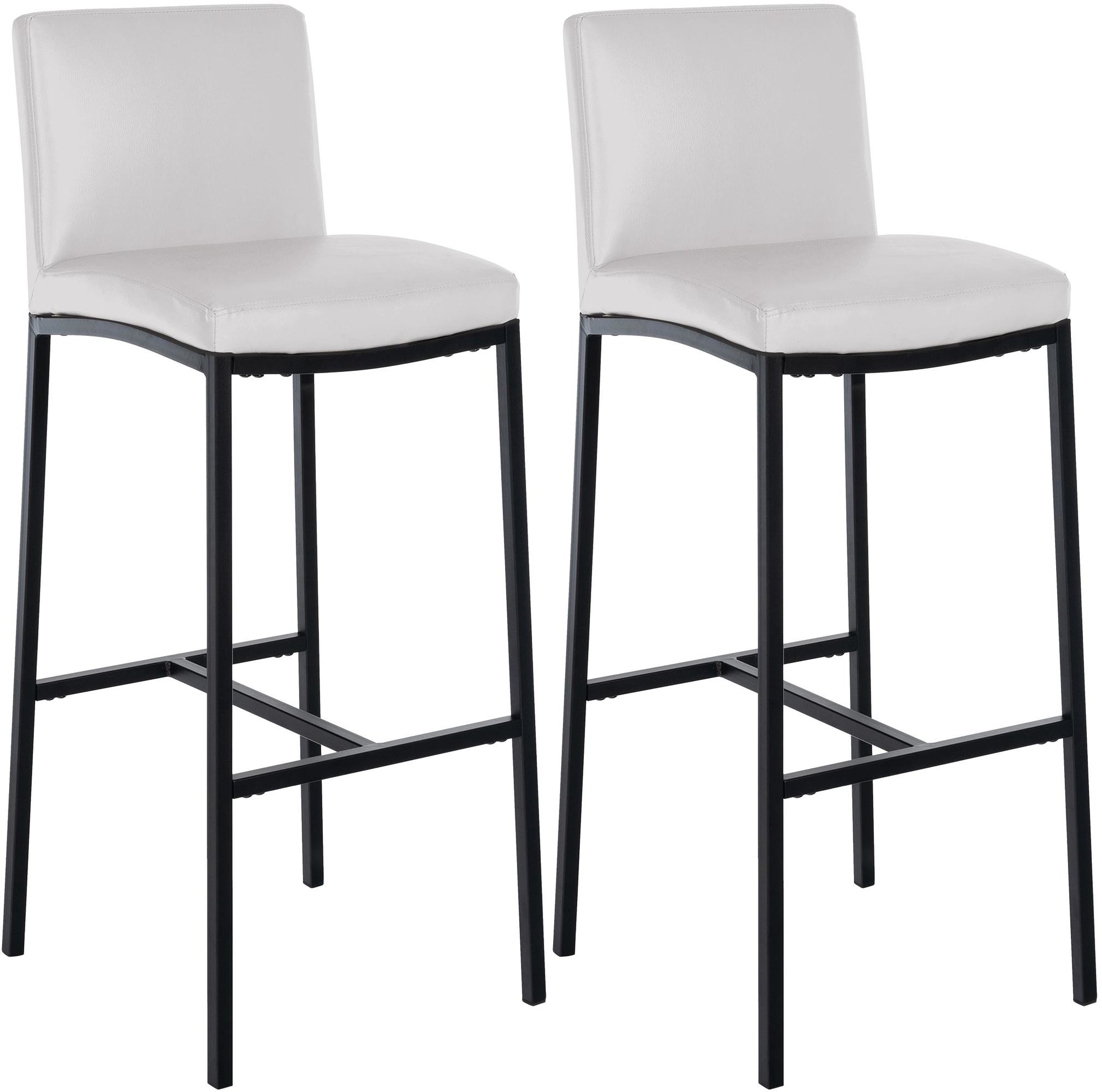 Set van 2 Witte Barkrukken - Kunstleer, Moderne Barstoelen, Comfortabele Zitting, Eenvoudige Montage Kleur wit