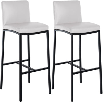 Set van 2 Witte Barkrukken - Kunstleer, Moderne Barstoelen, Comfortabele Zitting, Eenvoudige Montage Kleur wit