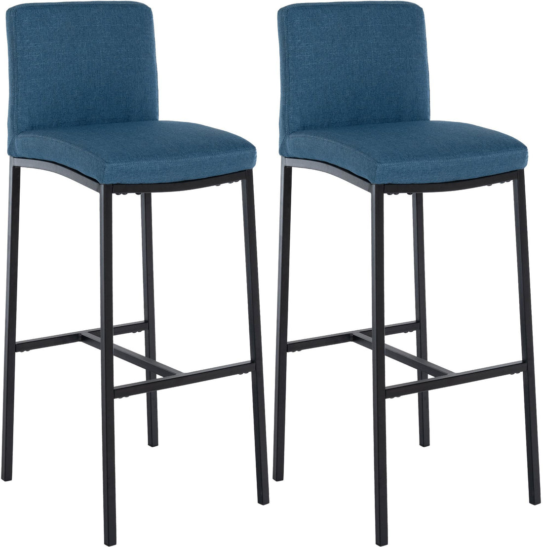 Set van 2 barkrukken, barstoelen, comfortabel en modern design, blauw, stof, eenvoudig te monteren Kleur blauw