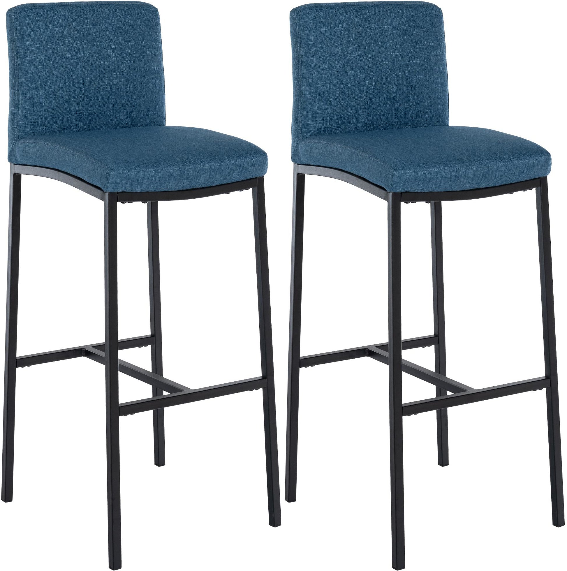 Set van 2 barkrukken, barstoelen, comfortabel en modern design, blauw, stof, eenvoudig te monteren Kleur blauw