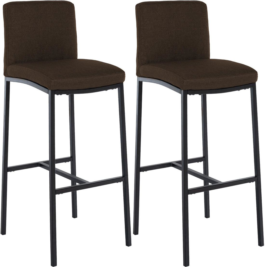 2-delige set Barkrukken - Krukken - Comfortabele gestoffeerde zitting, modern ontwerp, bruin stof Kleur bruin